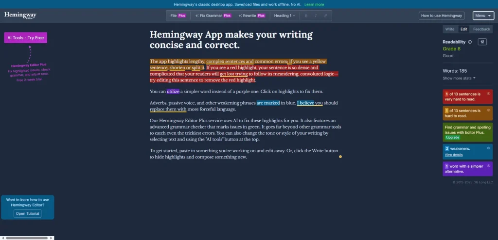 Hemingway Editor lifetime access