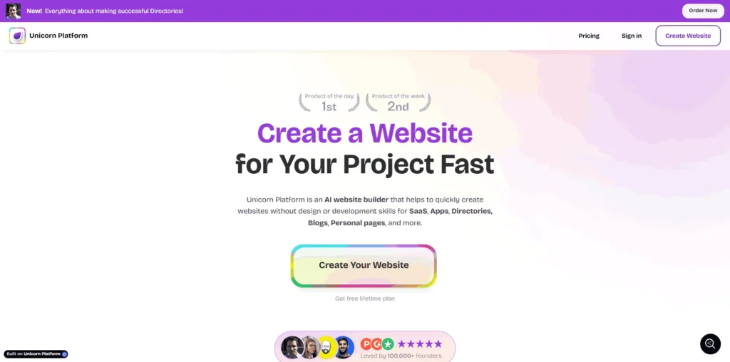 Unicorn Platform lifetime access