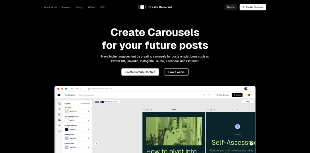 Create Carousel lifetime access
